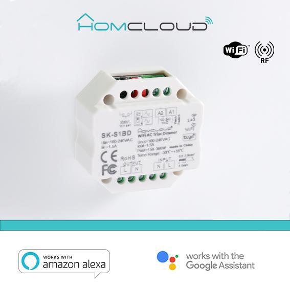 Homcloud Modulo Smart Pulsante 220V AC 1CHx1.5A Wi-Fi+RF 2.4G