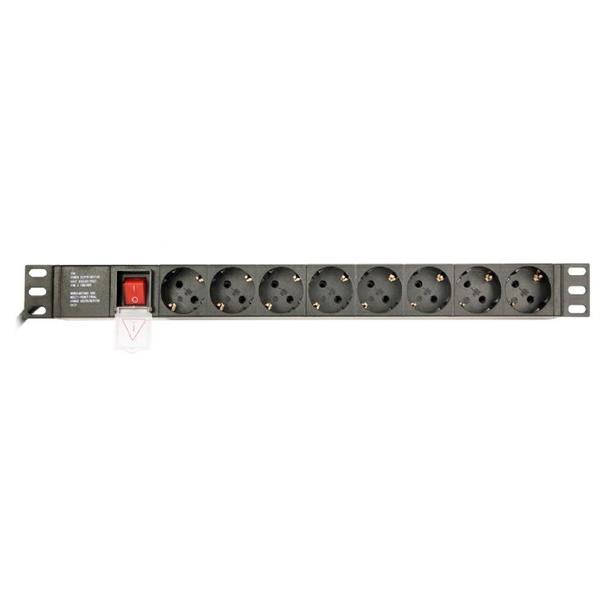 TECHMADE GEMBIRD PDU 8 PRESE SHUKO,1U,16A, CAVO 3MT