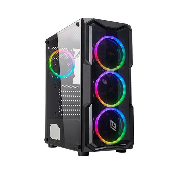 CASE NOUA ATX SMASH S2 BLACK USB3 4*FAN DUAL HALO RGB SIDE GLA