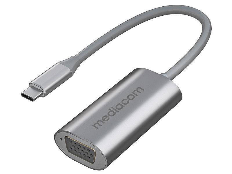 ADATTATORE MEDIACOM DA USB-C MASCHIO AD VGA FEMMINA FINO A WUXGA