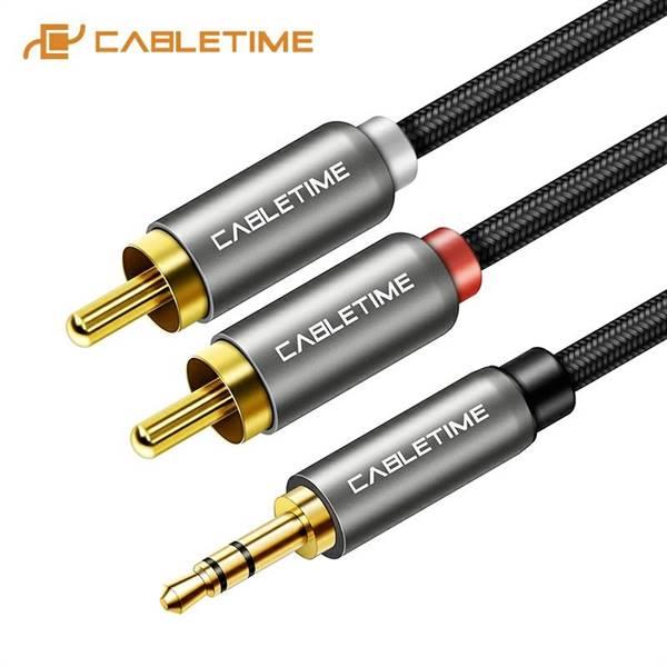 CAVO CABLETIME 3.5MM JACK M TO 2*RCAM SPACE GREY 1,8M