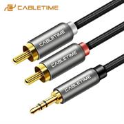 CAVO CABLETIME 3.5MM JACK M TO 2*RCAM SPACE GREY 1,8M