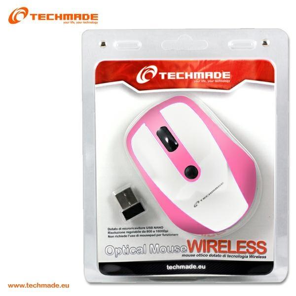 MOUSE OTTICO WIRELESS WHITE/PINK