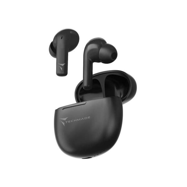 TECHMADE EARBUDS DOPPIO MIC COLORE NERO