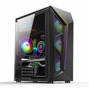 CASE GAMING MACH POWER 1*LED RGB 4*FAN ARGB 2*USB GLASS PANEL