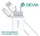 DEVIA SUIT CARICA BATTERIA 2,4A 2USCITE E CAVO USB A - TYPE-C