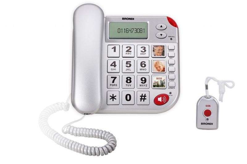 TELEFONO FISSO BRONDI SUPER BRAVO PLUS ARGENTO BIG DIG&DIS VIVAV