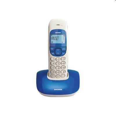 TELEFONO CORDLESS BRONDI NICE BIANCO-BLU VIVAVOCE DISPLAY RETROI