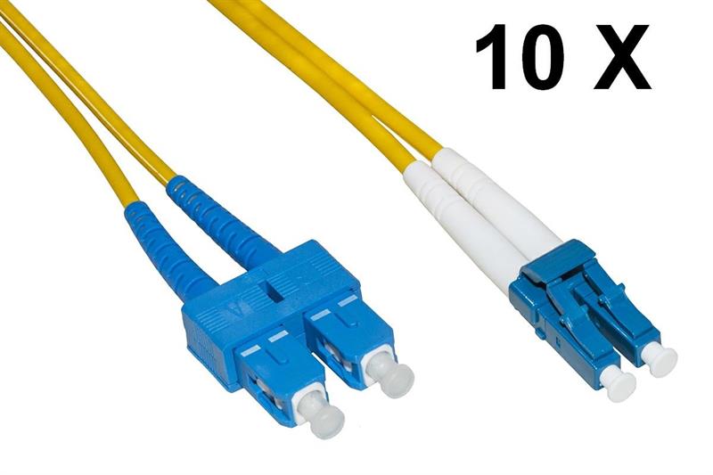 LINK CONF.10 CAVI FIBRA OTTICA LC A SC SM DUP OS2 G2MM 9/125 5MT