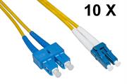 LINK CONF.10 CAVI FIBRA OTTICA LC A SC SM DUP OS2 G2MM 9/125 5MT