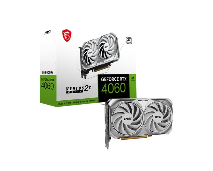 VGA MSI RTX 4060 VENTUS 2X WHITE OC EDITION 8GB GDDR6 3*DP HDMI