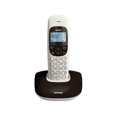 TELEFONO CORDLESS BRONDI NICE NERO-BIANCO VIVAVOCE DISPLAY RETRO