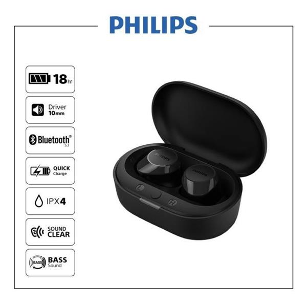 AURICOLARI PHILIPS TWS IN EAR BLUETOOTH BLACK