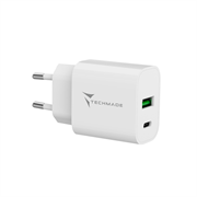 TECHMADE CARICABATTERIE 20W CON PORTA USB-C + PORTA USB-A