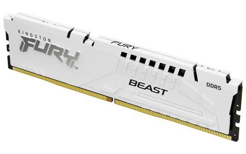 DIMM KINGSTON DDR5 16GB 5200MHZ FURY BEAST RGB WHITE