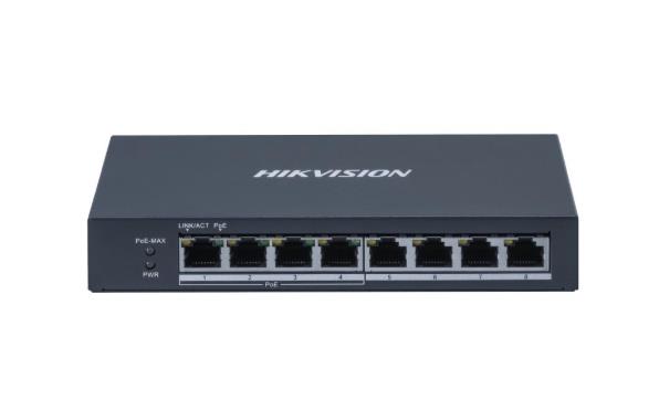 SWITCH HIKVISION 10/100/1000 8P DI CUI 4*POE MAX 30W TOT.STEEL C