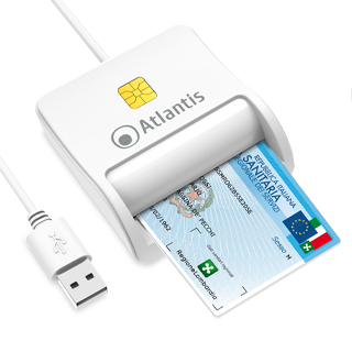 LETTORE SMART CARD ATLANTIS USB PER FIRMA DIGITALE CHIP CNS/CRS