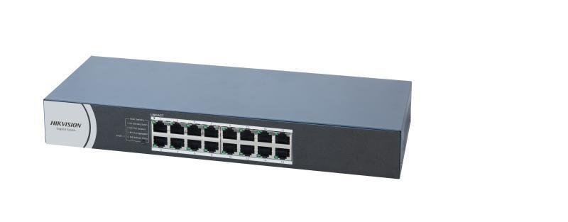 SWITCH HIKVISION 10/100/1000 16 PORTE 13 RACK MOUNTABLE UNMANAG