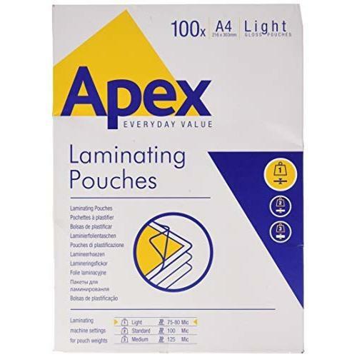 POUCHES PER PLASTIFICAZIONE FELLOWES A4 80MC APEX 60032