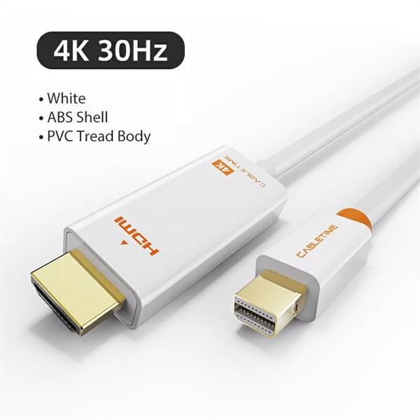 CAVO CABLETIME DA MINI DP A HDMI 4K30HZ GOLD PLATED WH 1.8M