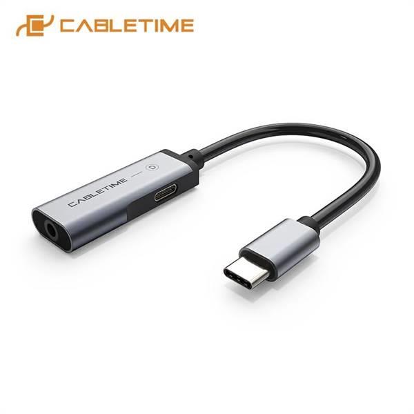 CAVO CABLETIME DA USB-C A AUDIO+USB-C GREY (DIGITAL) 0.10M