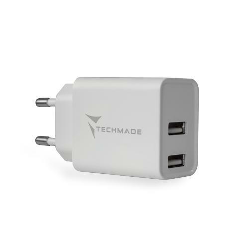 TECHMADE CARICATORE UNIVERSALE 2.1A CON PORTA USB