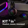 KIT GAMING NOUA URANUS 3IN1 CUFFIE E MOUSE 7200DPI RGB+TAPPETINO