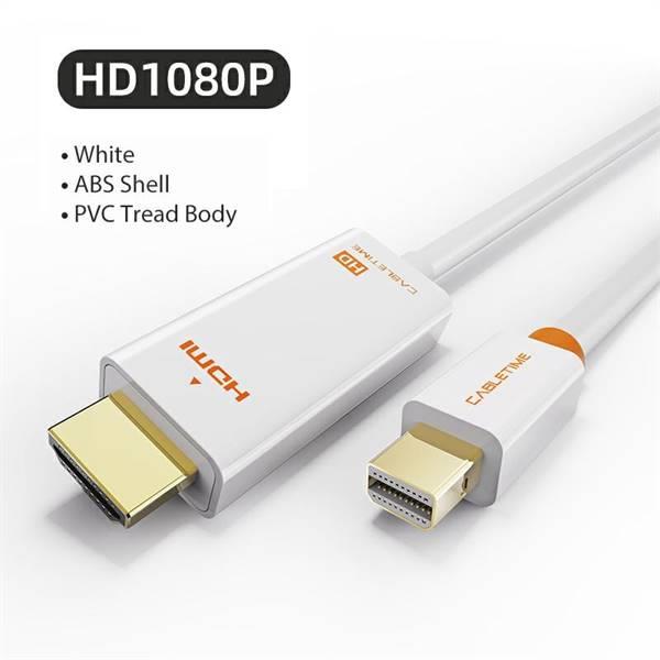 CAVO CABLETIME DA MINI DP A HDMI M 1080P GOLD PLATED WH 1.8M