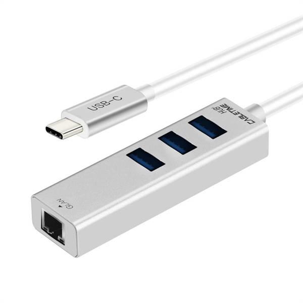 HUB CABLETIME ETHERNET DA USB-C A RJ45 CON 3*USB3.0 TYPE A