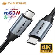 CAVO CABLETIME DA USB-C A USB-C PDW60W 5GBPS GEN1 BLACK 1M