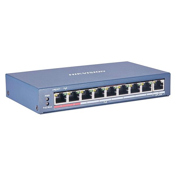 SWITCH HIKVISION 10/100 8 PORTE POE 60W +1 PORTE G.BIT UNMANAGED